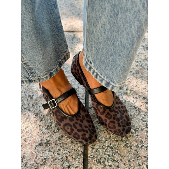 Steve Madden Dreaming Flats in Leopard Mesh Brown 6.5 With Box Womens Ballet - Picture 10 of 11